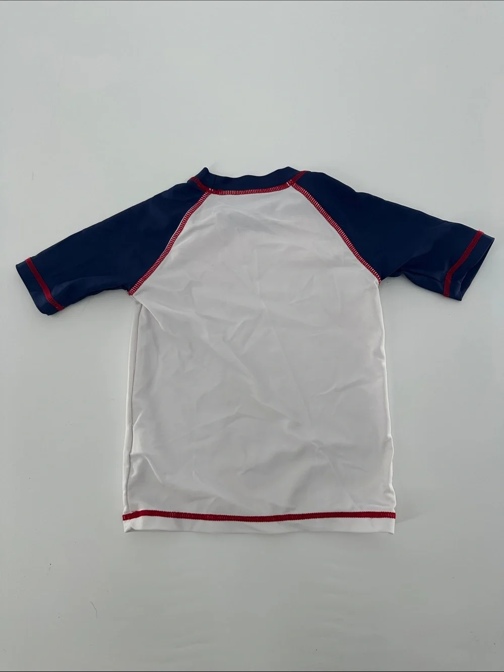 Tommy Bahama White and Navy Kids Rash Guard with Red Trim